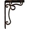 Ekena Millwork Orleans Wrought Iron Bracket, (Single center brace), Antiqued Bronze 1 1/2"W x 5 1/2"D x 8"H BKTM01X05X08SOLABZ - alternate 6